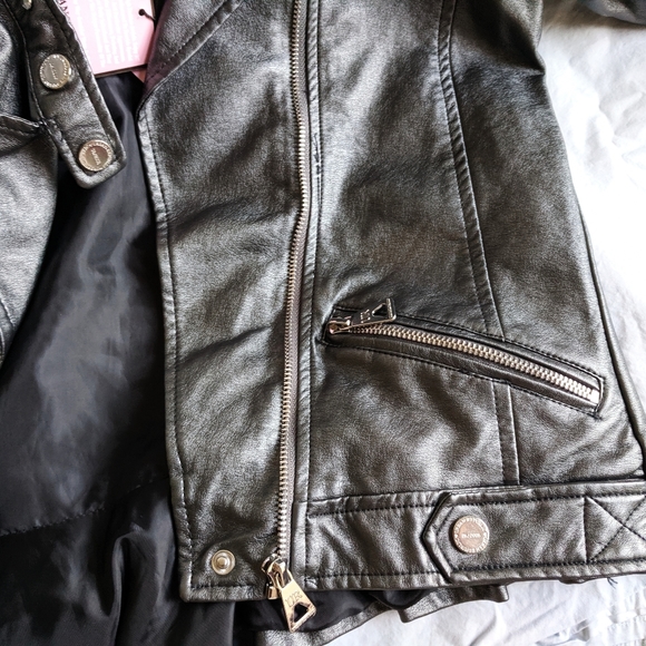 NWT Urban Republic girl Feux leather moto jacket size 16 - Picture 5 of 12
